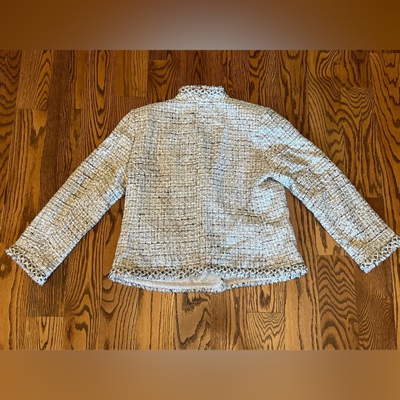 Ann Taylor Cutaway Cream Tweed Blazer - Picture 4 of 5